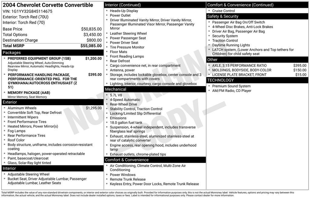 2004 Chevrolet Corvette Base