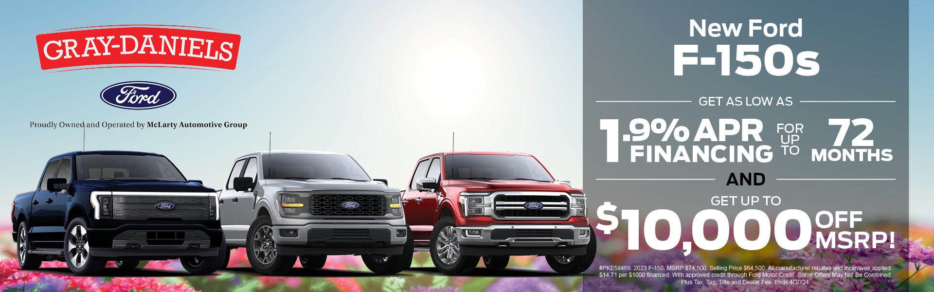 New F-150s 1.9% APR Financing And $10,000 Off MSRP